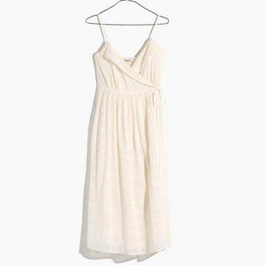 NWT Madewell Embroidered Pleated Wrap Dress